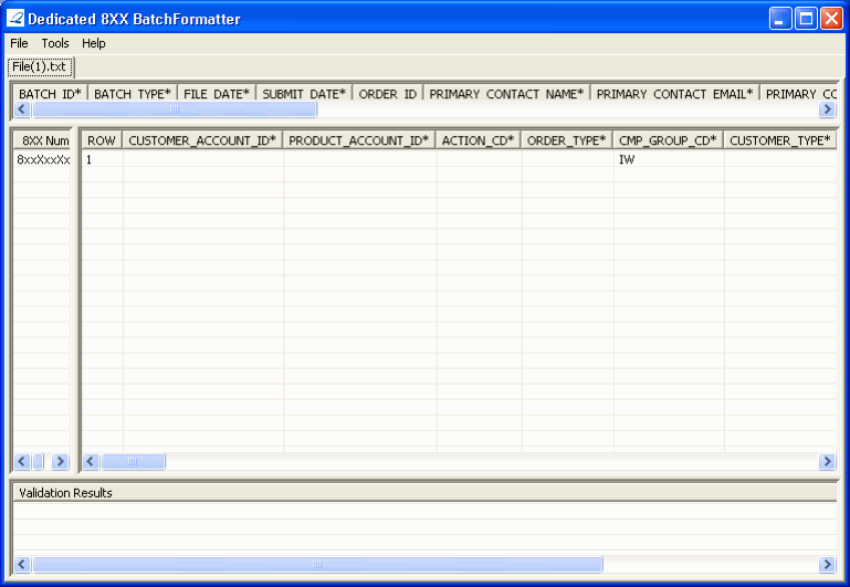  Dedicated 8XX batch formatter (new file)
