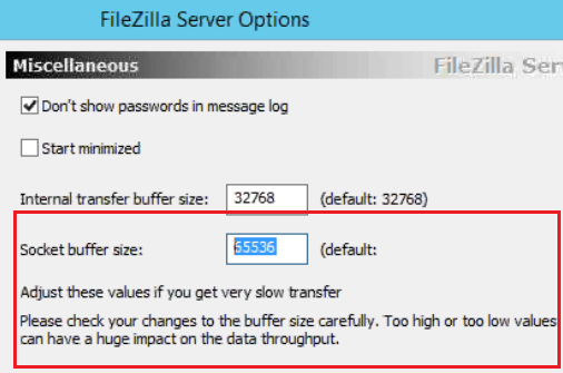FileZilla Server Options