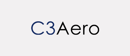 The C3Aero wordmark logo on a white background. 'C3' appears in bold dark navy blue and 'Aero' in standard-weight black lettering.