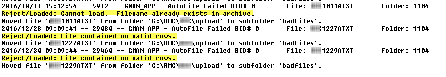 Switched Batch DIR.LOG file