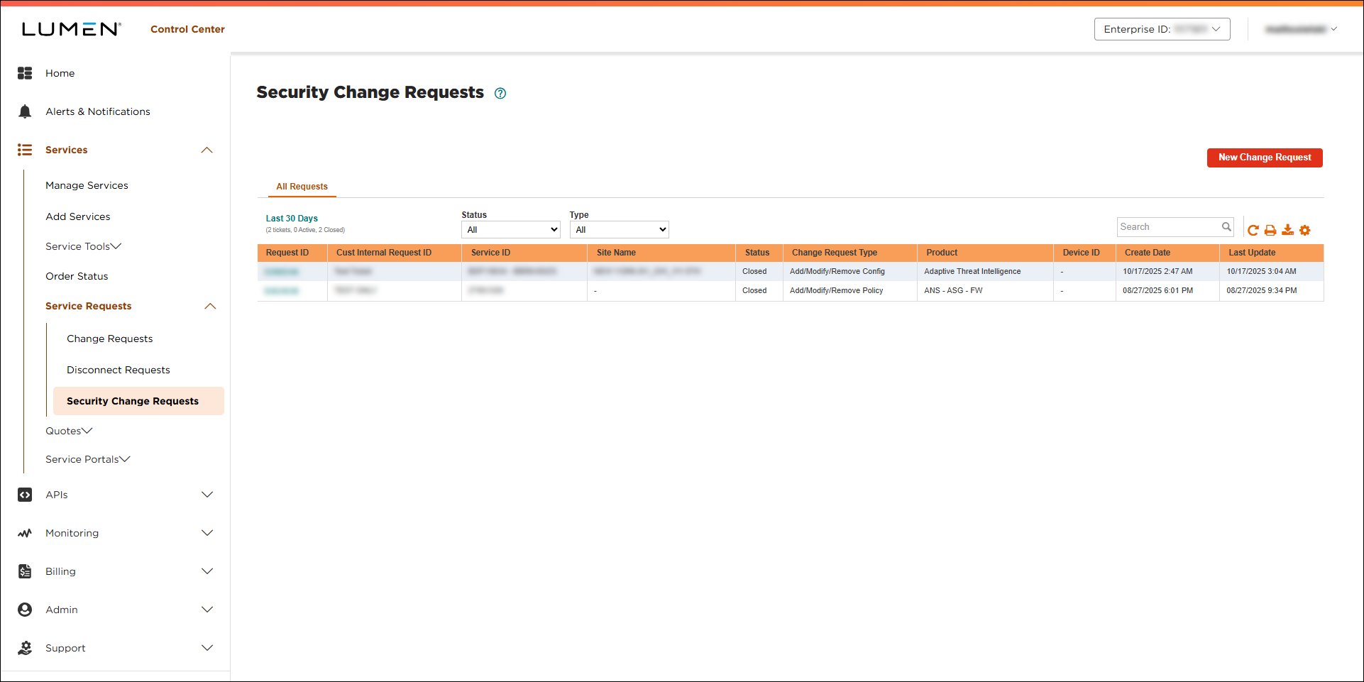 Security Change Requests