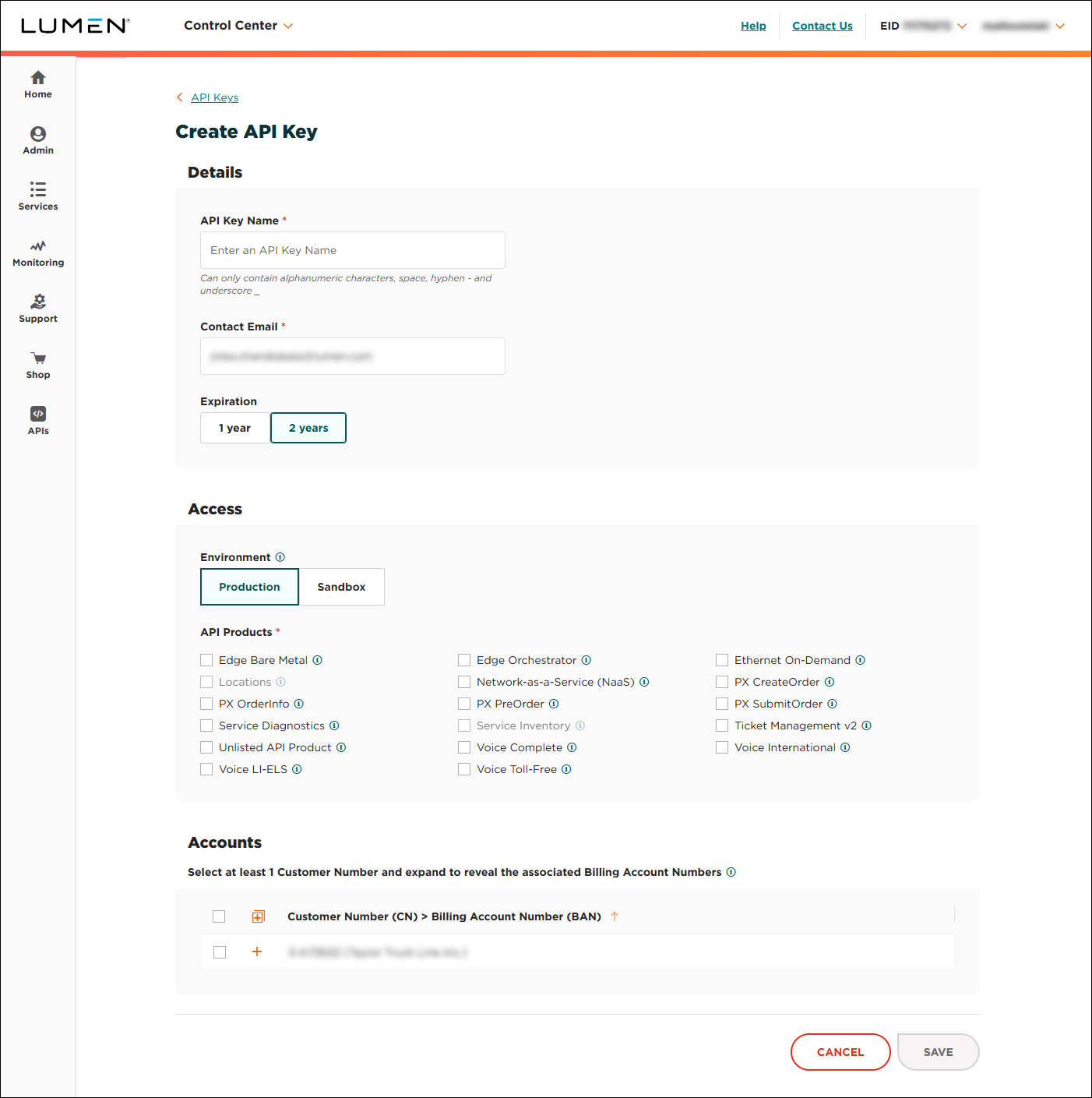 Create API Key