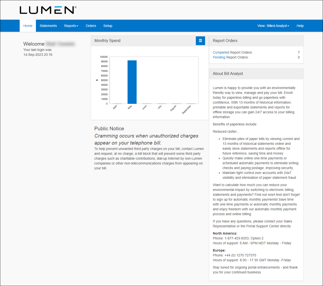 Bill Analyst (showing Home tab)