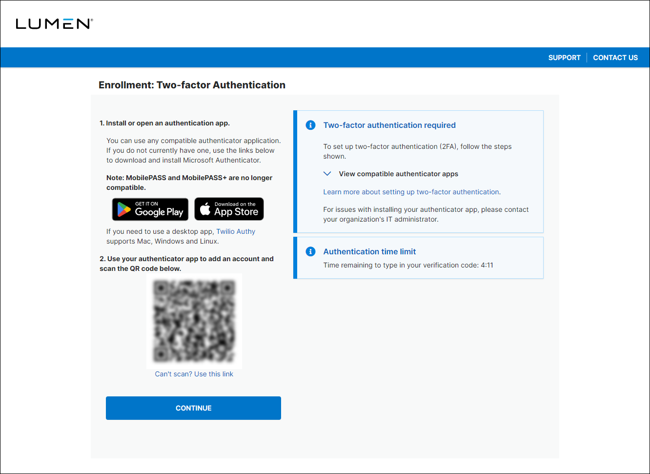 Enrollment two-factor authentication