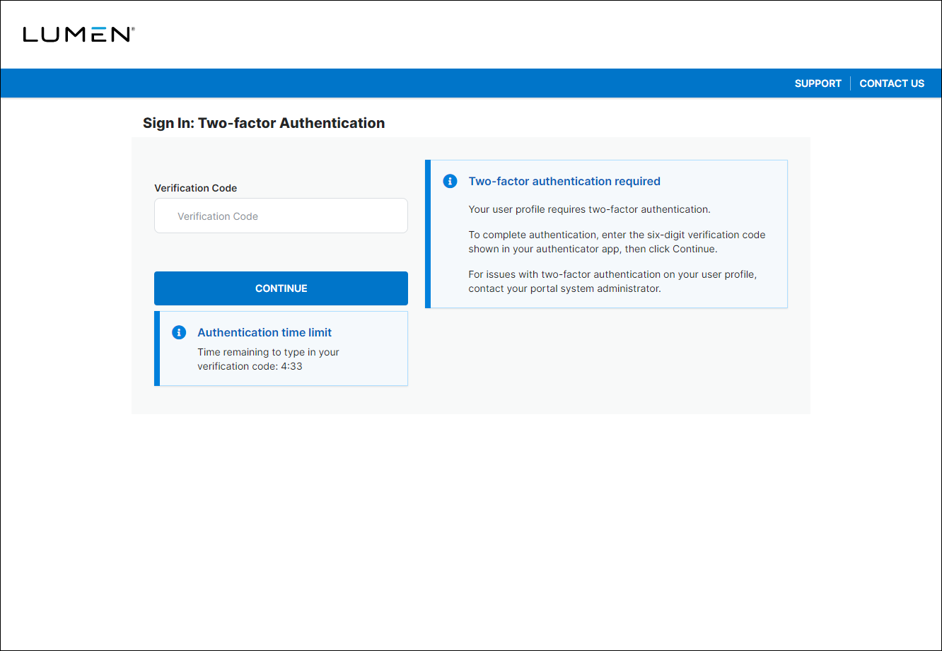 Sign In: Two-factor Authentication