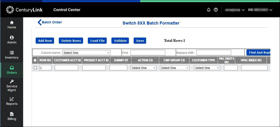 Switched 8XX batch formatter