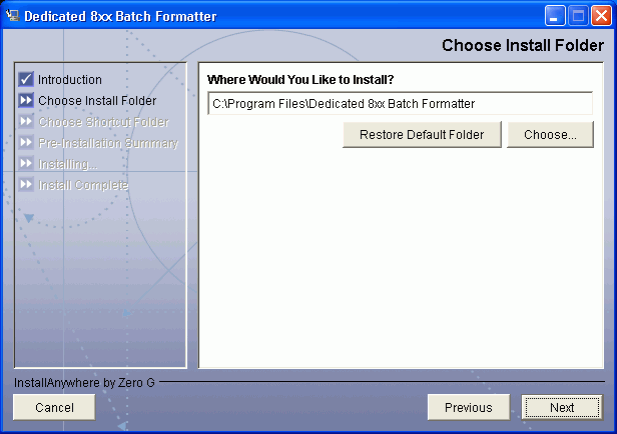  Dedicated 8XX Batch Formatter Install Choose Folder