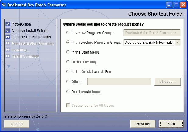  Dedicated 8XX Batch Formatter Install Choose Shortcut Folder