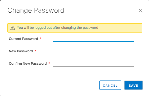 Change Password window