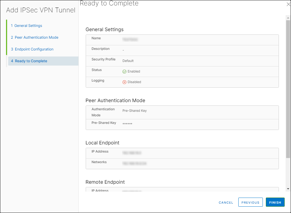 Add IPSec VPN Tunnel window