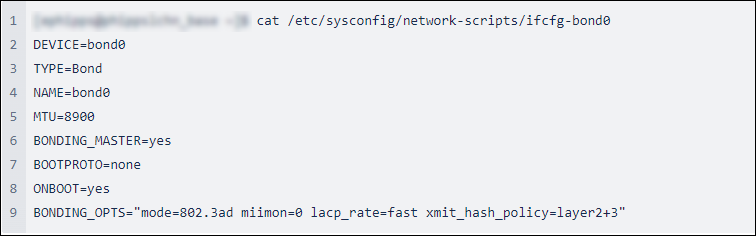 Screen showing network configuration details from the command prompt