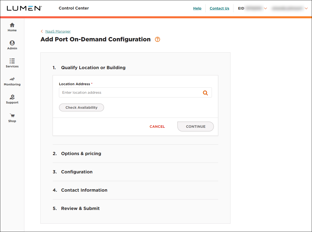 NaaS Port location