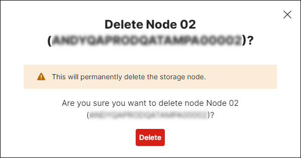 Delete node confirmation