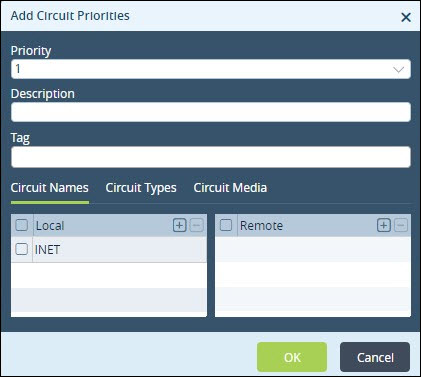 web traffic use case add circuit priorities circuit names tab