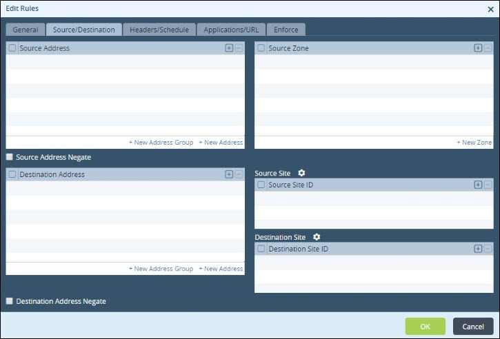 web traffic use case edit rules source destination tab