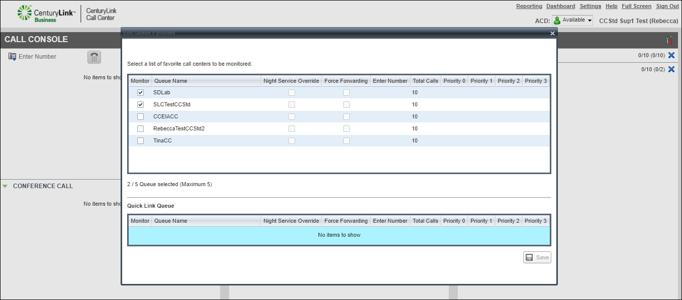 contact center supervisor edit queue favorites