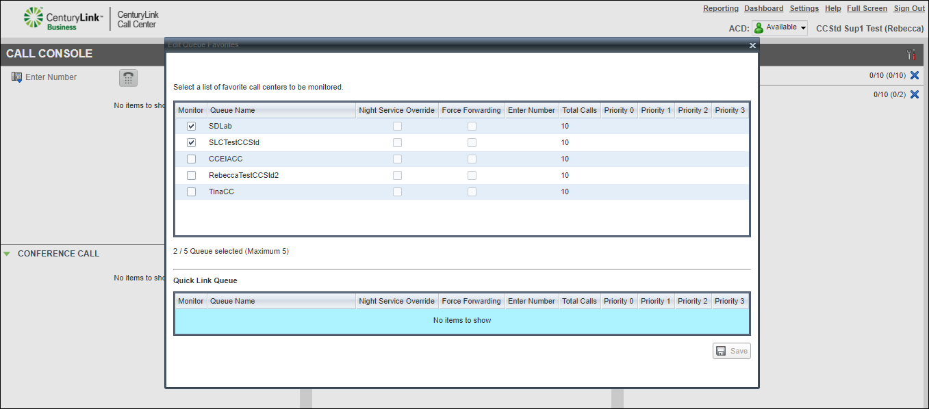 contact center supervisor edit queue favorits