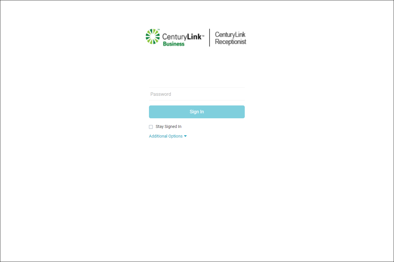 Receptionist Console login page