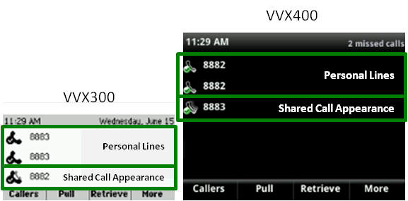 300 400 shared call appearances